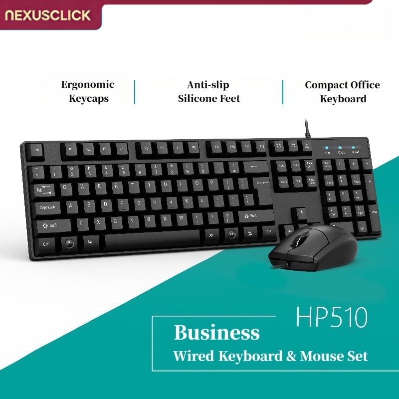 Pc Gaming All In One - NexusClick Bedraad Desktop Toetsenbord-Muis Set, Duurzaam
