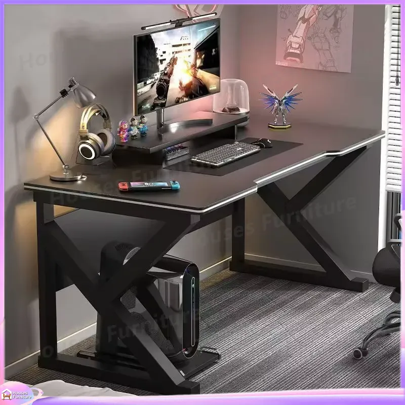 Pc Gaming Cafe - Cafe Metal Gaming Desk Zwarte MDF