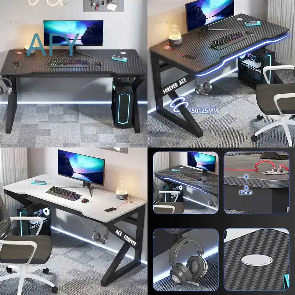 Pc Gaming Cafe - Eenvoudig internetcafé-computerbureau voor desktop-pc, kantoormeubilair, studiebureau