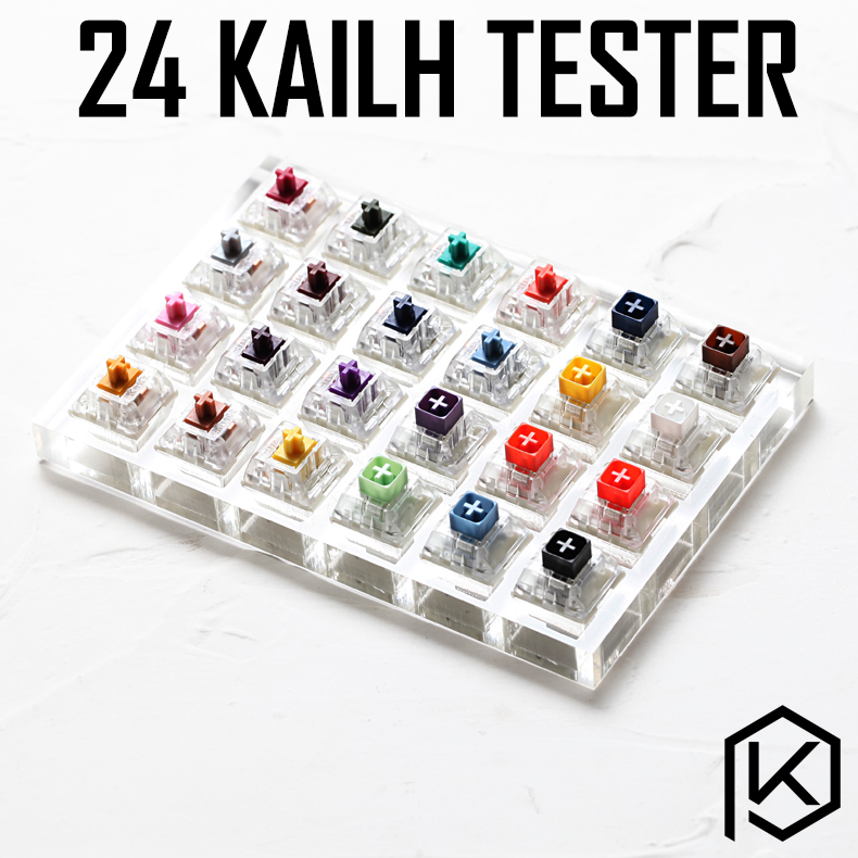 Pc Gaming Yellow - 24-schakelaar schakelaartester met acrylbasis blanco keycaps