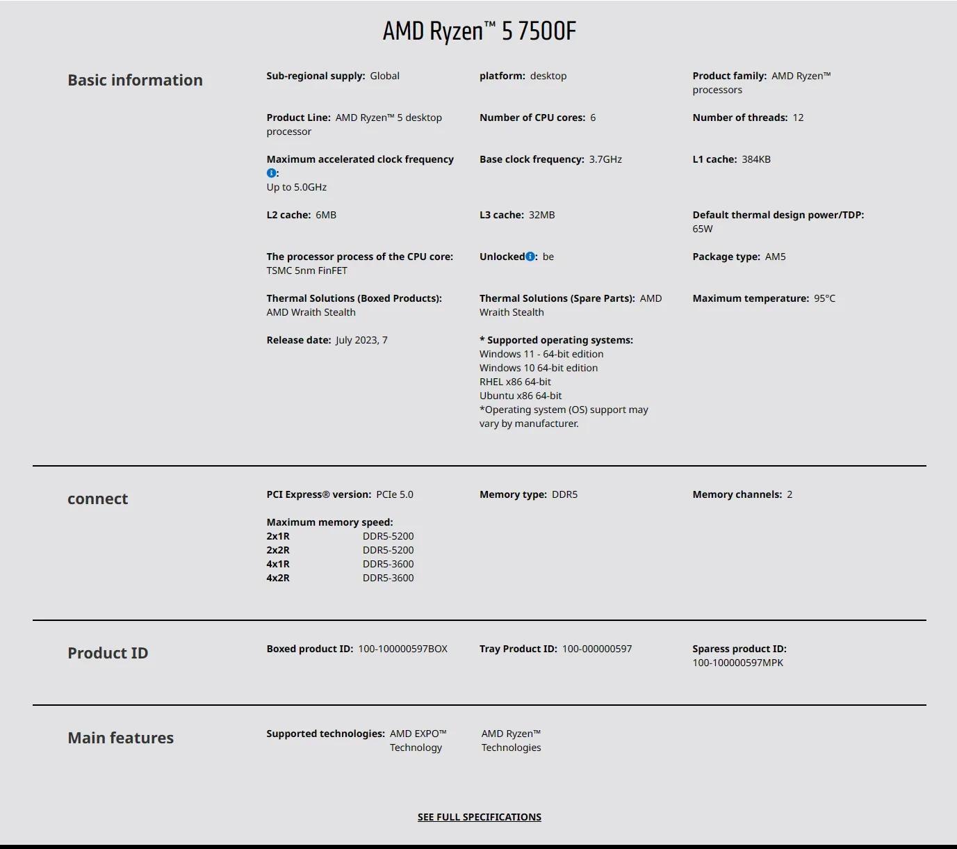 AMD Ryzen 5 7500F AM5 5nm Gami - Pc Gaming Amd Ryzen 5 recensie en prijs