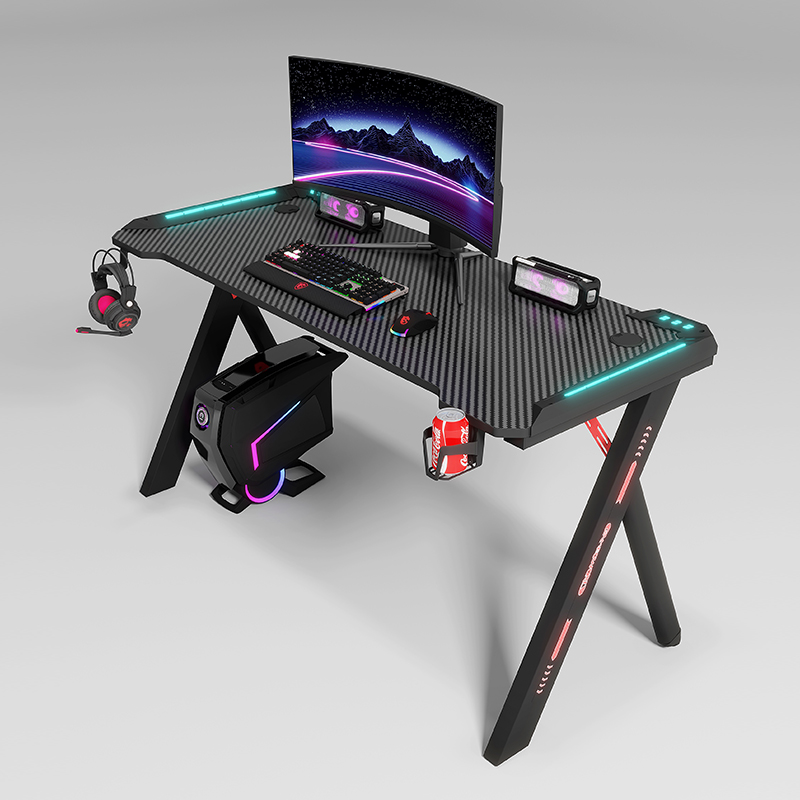 Zwarte kleur moderne gamingtaf - Pc Gaming Cafe recensie en prijs