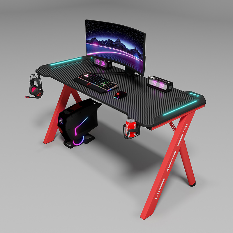 Zwarte kleur moderne gamingtaf - Pc Gaming Cafe recensie en prijs