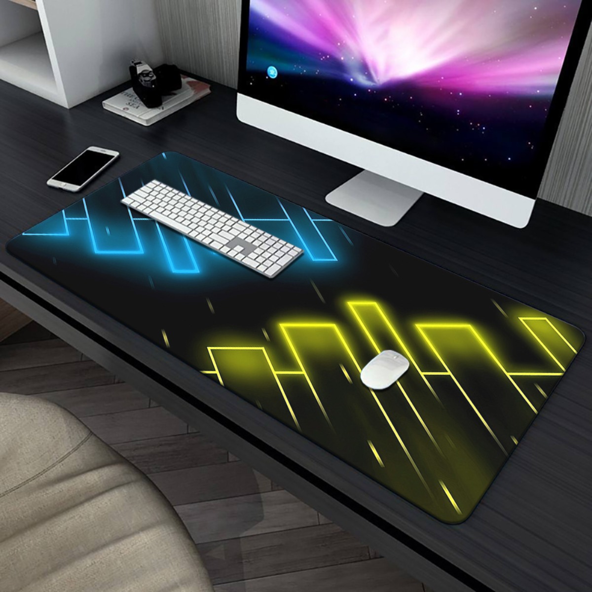 Neonblauw Geel Abstract Gaming - Pc Gaming Yellow recensie en prijs